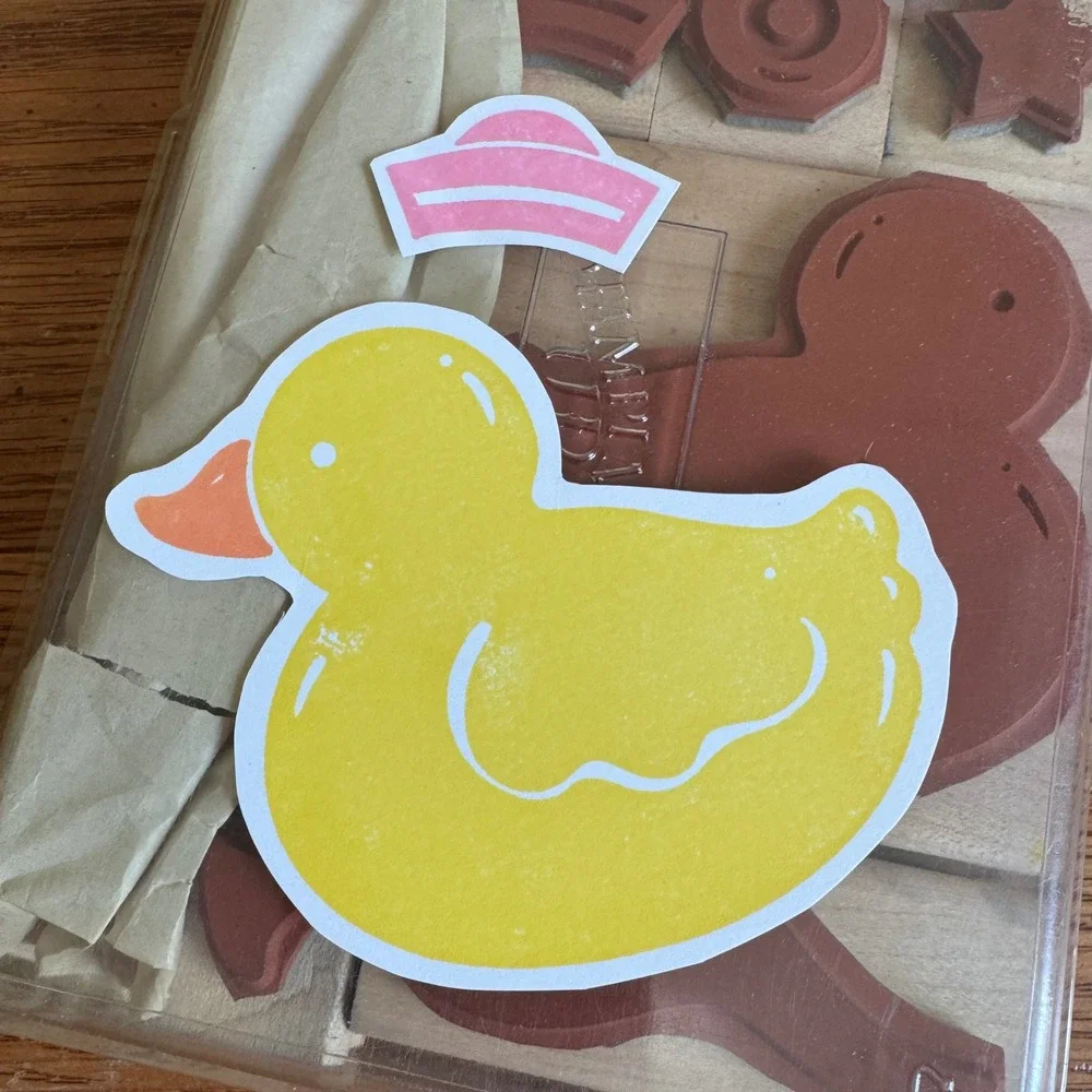 Stampin Up Rubber Ducky Wood Mounted Stamp Set of 6‎ Definitely Decorative 2002